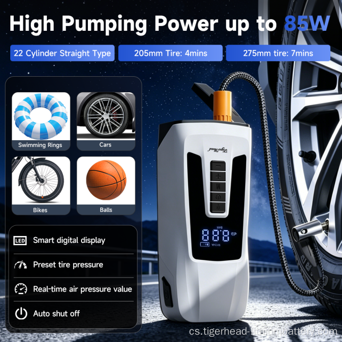 Přenosný startér do auta 4 v 1